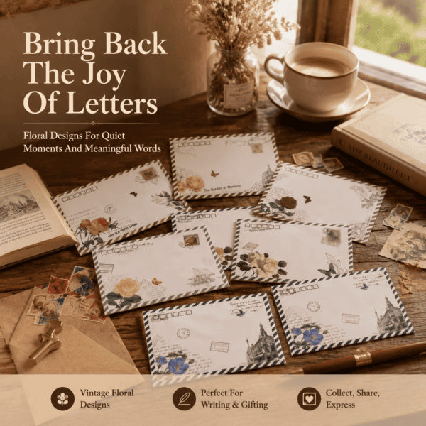 4 1940Vintage Floral Handwritten Envelope – A Romantic Time Capsule of Love, Memory & Emotion