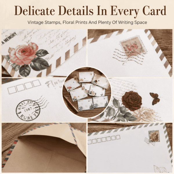 5 1940Vintage Floral Handwritten Envelope – A Romantic Time Capsule of Love, Memory & Emotion